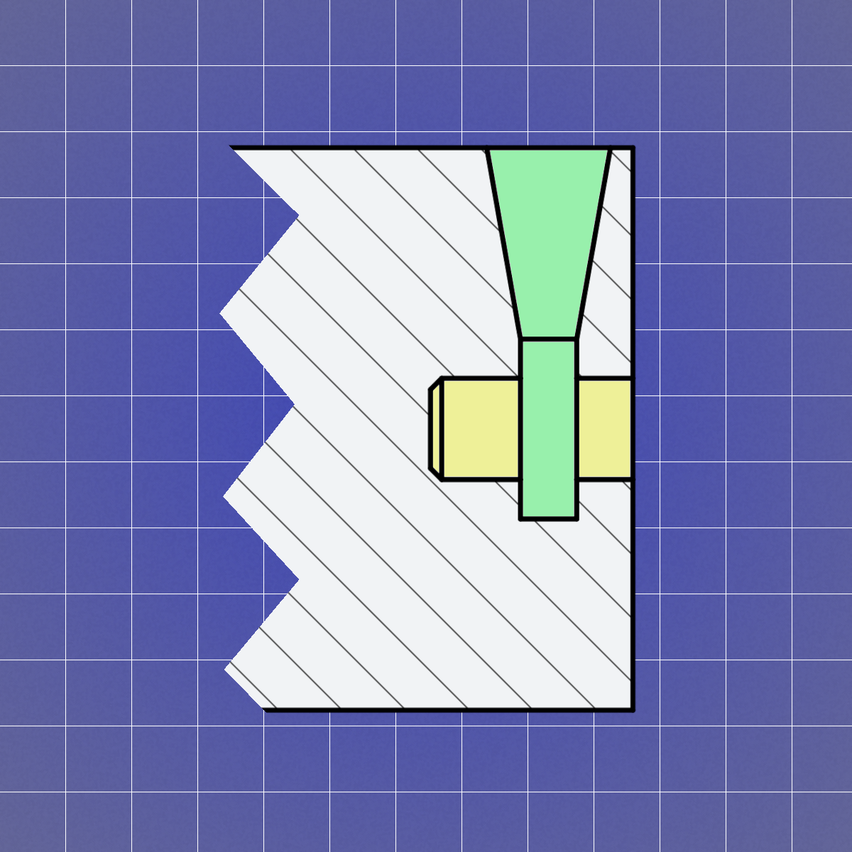 Cross section of the nut insert